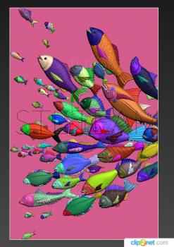 3D model School of fish (STL)